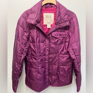 Eddie Bauer women's (M) plum goose down filled puffer jacket